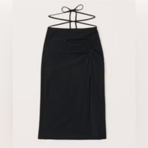 ABERCROMBIE & FITCH black tie waist midi skirt Small